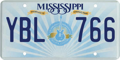 MS license plate YBL766