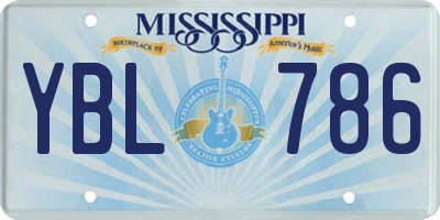 MS license plate YBL786