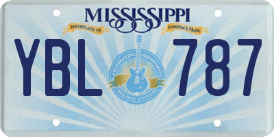 MS license plate YBL787