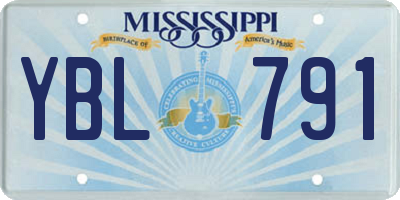 MS license plate YBL791