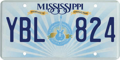 MS license plate YBL824