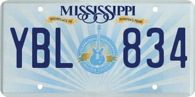 MS license plate YBL834