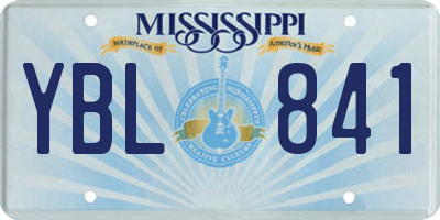 MS license plate YBL841