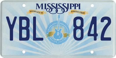 MS license plate YBL842