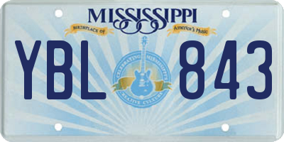 MS license plate YBL843