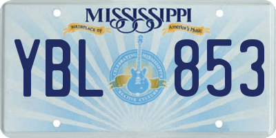 MS license plate YBL853