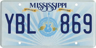MS license plate YBL869
