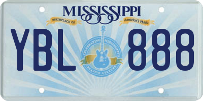 MS license plate YBL888
