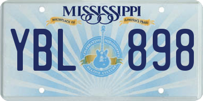 MS license plate YBL898