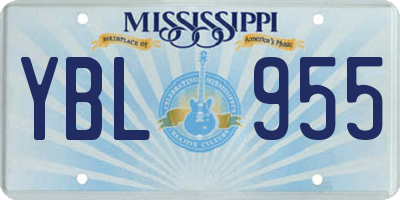 MS license plate YBL955
