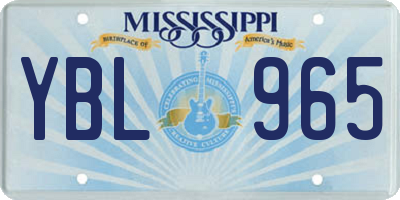 MS license plate YBL965