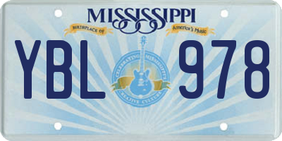 MS license plate YBL978