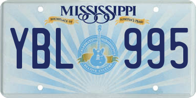 MS license plate YBL995