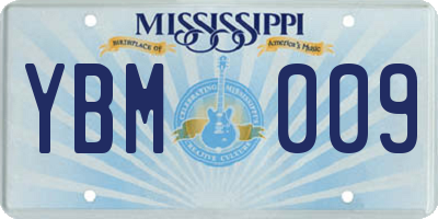 MS license plate YBM009