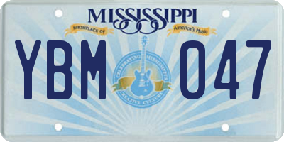 MS license plate YBM047