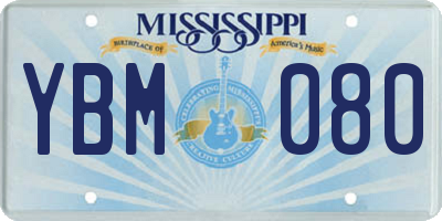 MS license plate YBM080