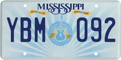 MS license plate YBM092