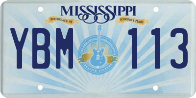 MS license plate YBM113