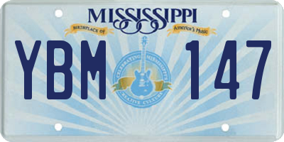 MS license plate YBM147