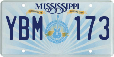 MS license plate YBM173