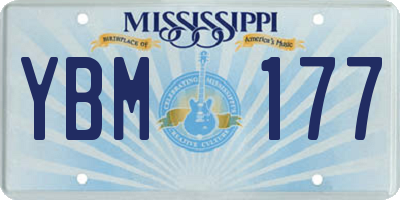 MS license plate YBM177