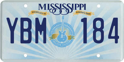 MS license plate YBM184