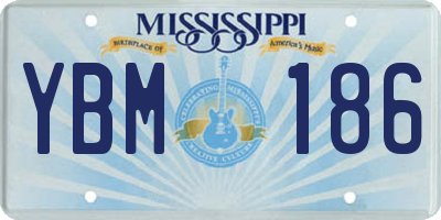 MS license plate YBM186