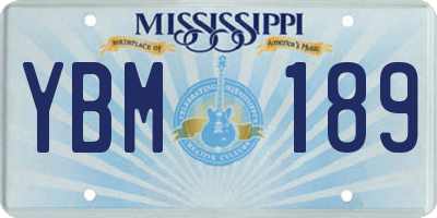 MS license plate YBM189