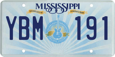 MS license plate YBM191