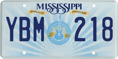 MS license plate YBM218