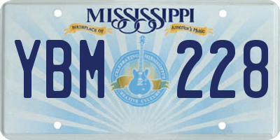 MS license plate YBM228