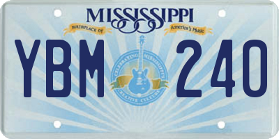 MS license plate YBM240