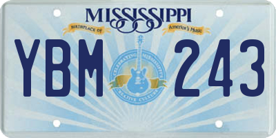 MS license plate YBM243