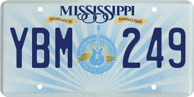 MS license plate YBM249