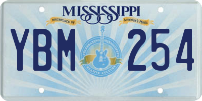 MS license plate YBM254