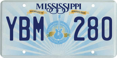 MS license plate YBM280