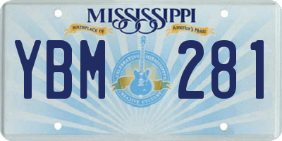 MS license plate YBM281