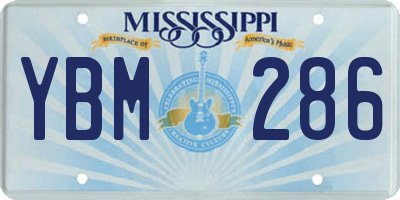 MS license plate YBM286
