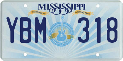 MS license plate YBM318