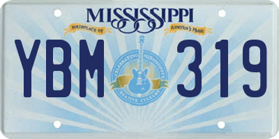 MS license plate YBM319