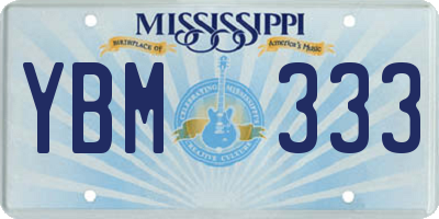 MS license plate YBM333