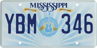 MS license plate YBM346