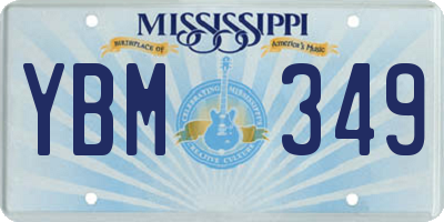 MS license plate YBM349