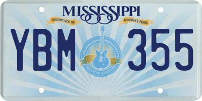 MS license plate YBM355