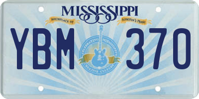 MS license plate YBM370
