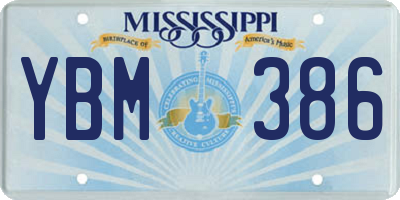 MS license plate YBM386