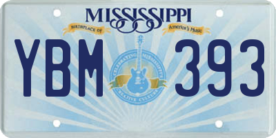 MS license plate YBM393
