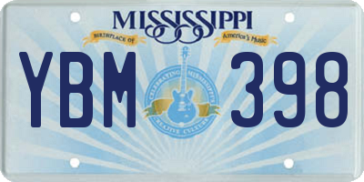 MS license plate YBM398