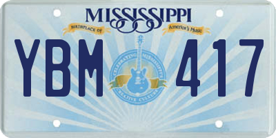 MS license plate YBM417