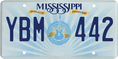 MS license plate YBM442